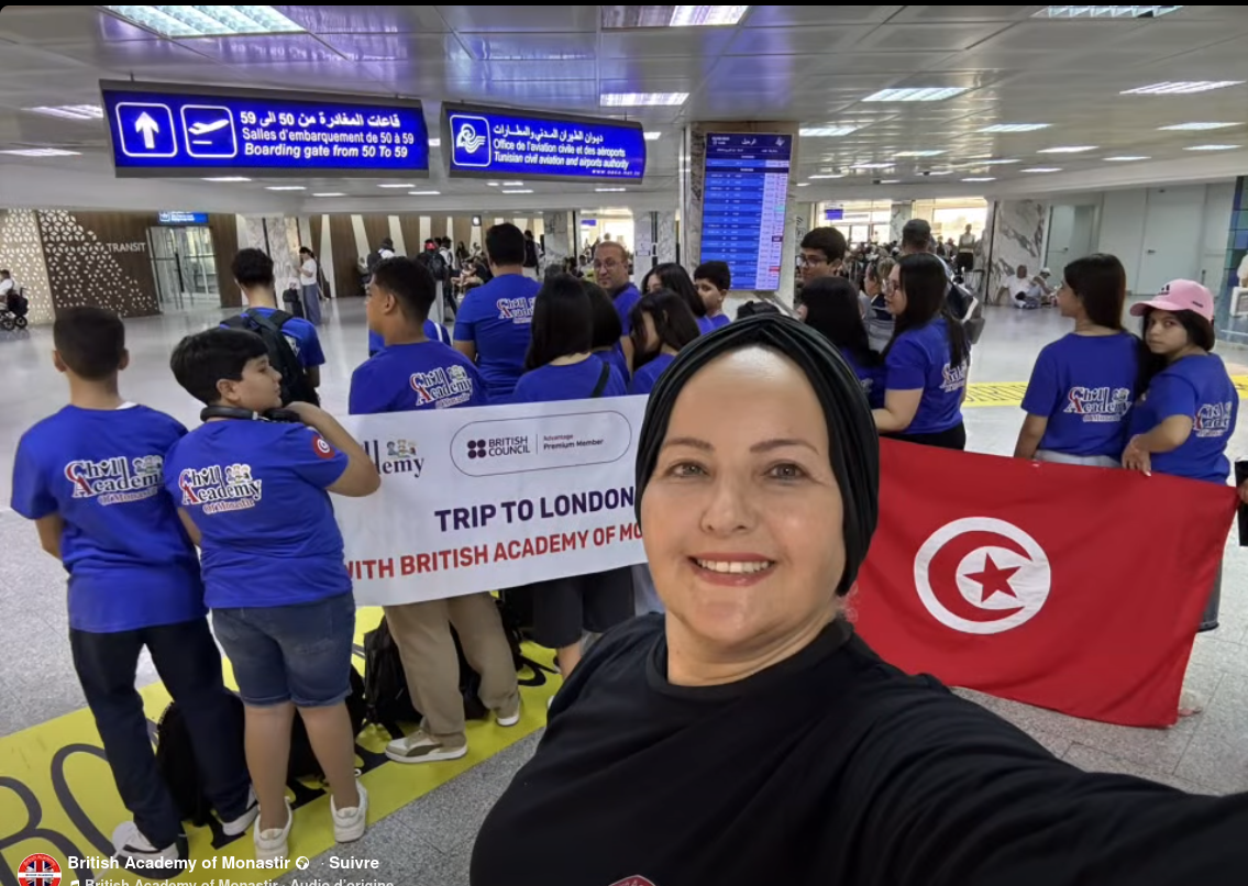British Academy of Monastir students departing for London at the airport