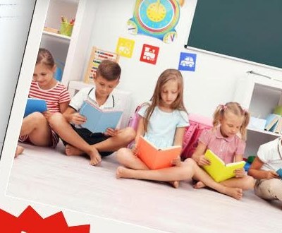 Children reading English books together in a British Academy of Monastir classroom